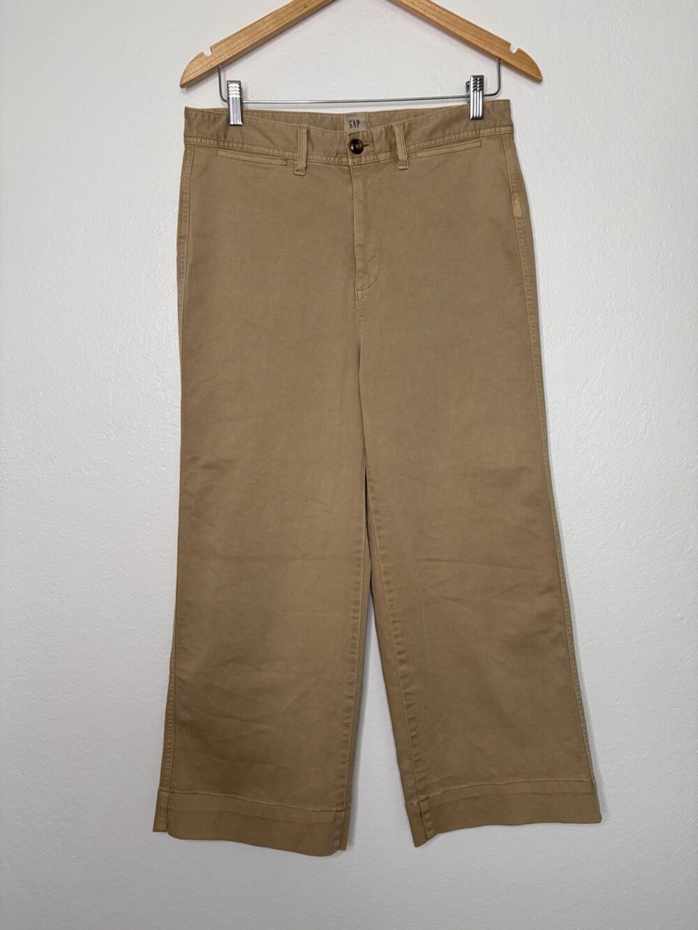 Gap High Rise Wide Leg Pant in Khaki Tan Size 10 Minimalist Quiet Luxury